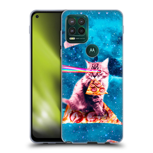 Random Galaxy Space Cat Lazer Eye & Pizza Soft Gel Case for Motorola Moto G Stylus 5G 2021