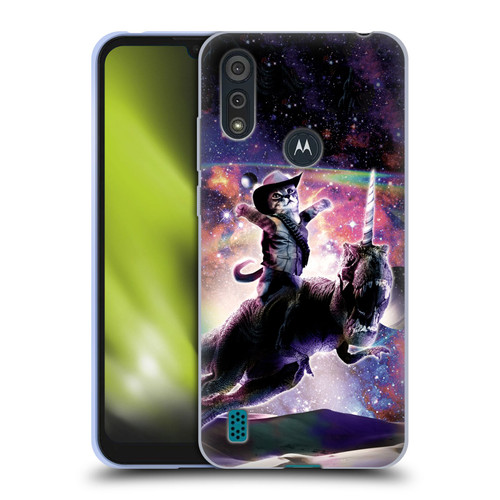 Random Galaxy Space Cat Dinosaur Unicorn Soft Gel Case for Motorola Moto E6s (2020)