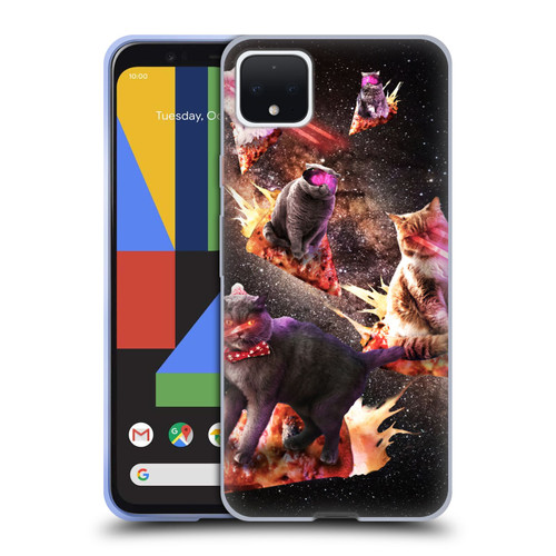 Random Galaxy Space Cat Fire Pizza Soft Gel Case for Google Pixel 4 XL