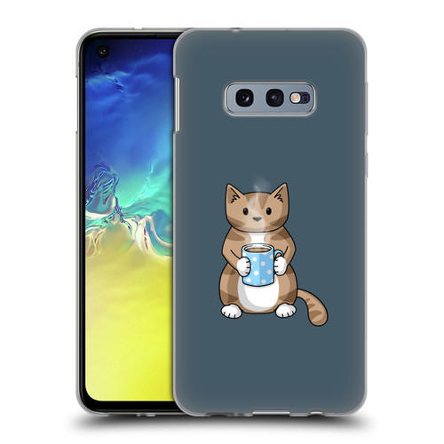 Beth Wilson Doodlecats Coffee Drinking Soft Gel Case for Samsung Galaxy S10e