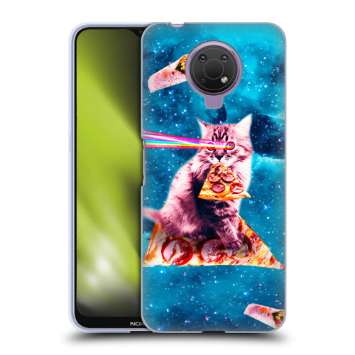 Random Galaxy Space Cat Lazer Eye & Pizza Soft Gel Case for Nokia G10