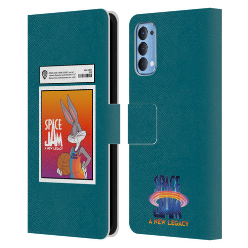 Space Jam: A New Legacy Graphics Bugs Bunny Card Leather Book Wallet Case Cover For OPPO Reno 4 5G