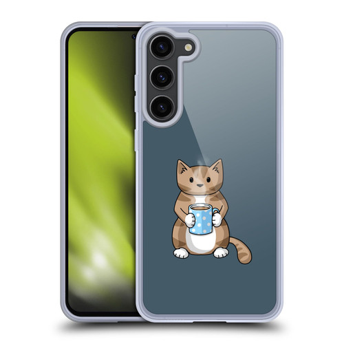 Beth Wilson Doodlecats Coffee Drinking Soft Gel Case for Samsung Galaxy S23+ 5G