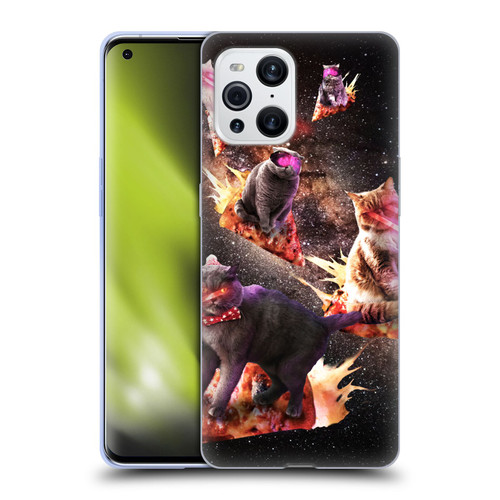 Random Galaxy Space Cat Fire Pizza Soft Gel Case for OPPO Find X3 / Pro