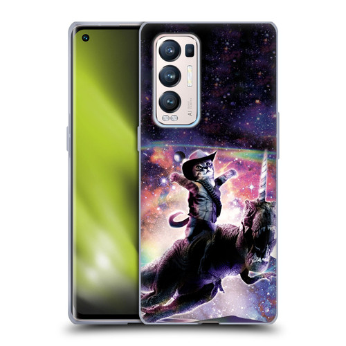 Random Galaxy Space Cat Dinosaur Unicorn Soft Gel Case for OPPO Find X3 Neo / Reno5 Pro+ 5G