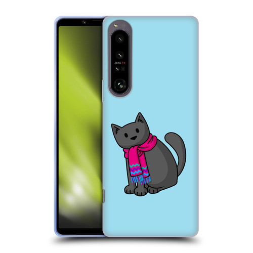 Beth Wilson Doodlecats Cold In A Scarf Soft Gel Case for Sony Xperia 1 IV
