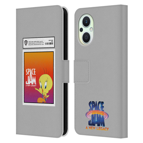 Space Jam: A New Legacy Graphics Tweety Bird Card Leather Book Wallet Case Cover For OPPO Reno8 Lite