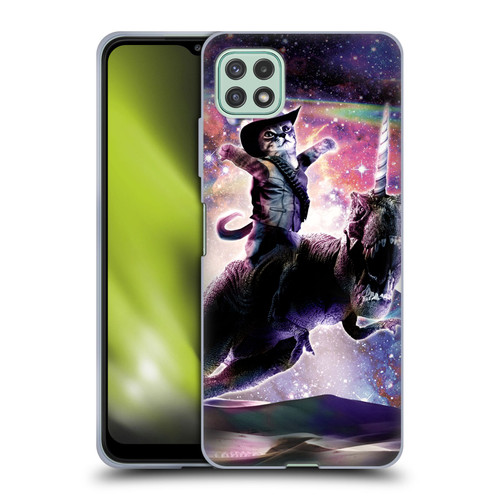 Random Galaxy Space Cat Dinosaur Unicorn Soft Gel Case for Samsung Galaxy A22 5G / F42 5G (2021)