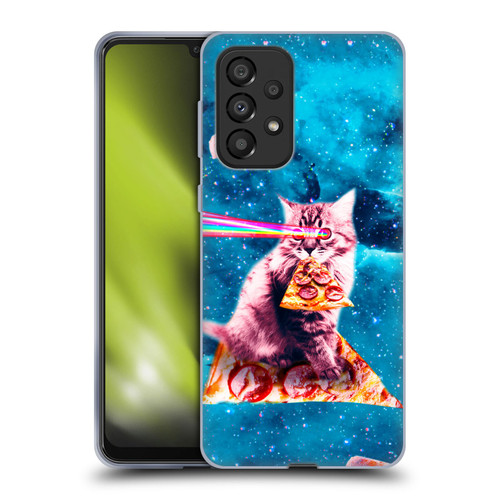 Random Galaxy Space Cat Lazer Eye & Pizza Soft Gel Case for Samsung Galaxy A33 5G (2022)