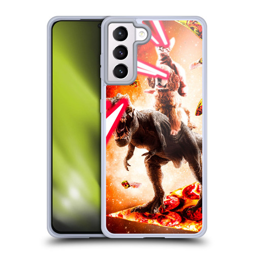 Random Galaxy Space Cat Dinosaur & Dog Lazer Eye Soft Gel Case for Samsung Galaxy S21+ 5G