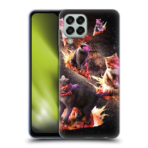 Random Galaxy Space Cat Fire Pizza Soft Gel Case for Samsung Galaxy M33 (2022)