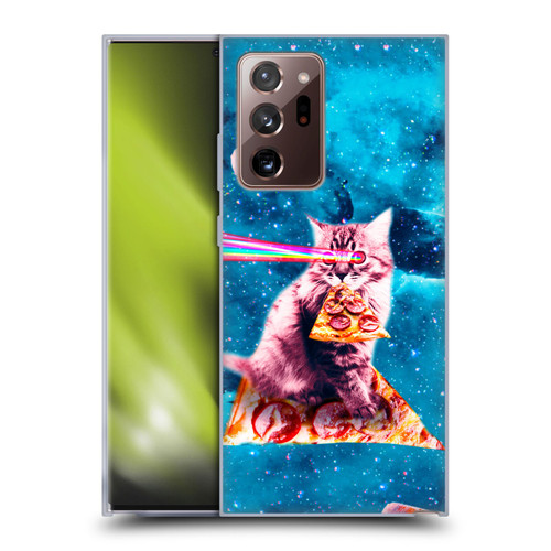 Random Galaxy Space Cat Lazer Eye & Pizza Soft Gel Case for Samsung Galaxy Note20 Ultra / 5G