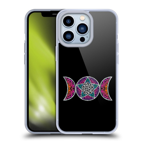 Beth Wilson Celtic Knot Stars Pagan Triple Moon Soft Gel Case for Apple iPhone 13 Pro