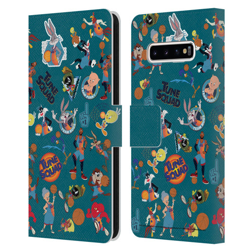 Space Jam: A New Legacy Graphics Squad Leather Book Wallet Case Cover For Samsung Galaxy S10+ / S10 Plus