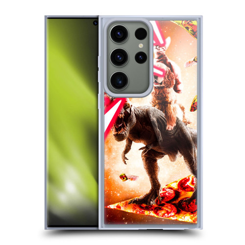 Random Galaxy Space Cat Dinosaur & Dog Lazer Eye Soft Gel Case for Samsung Galaxy S23 Ultra 5G