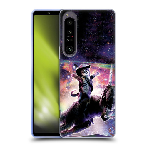 Random Galaxy Space Cat Dinosaur Unicorn Soft Gel Case for Sony Xperia 1 IV