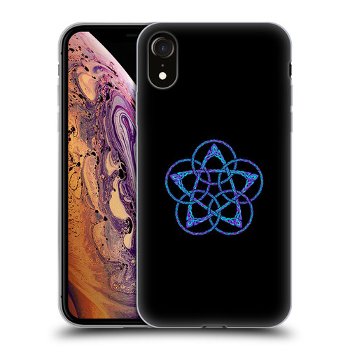 Beth Wilson Celtic Knot Stars Blue & Purple Circles Soft Gel Case for Apple iPhone XR