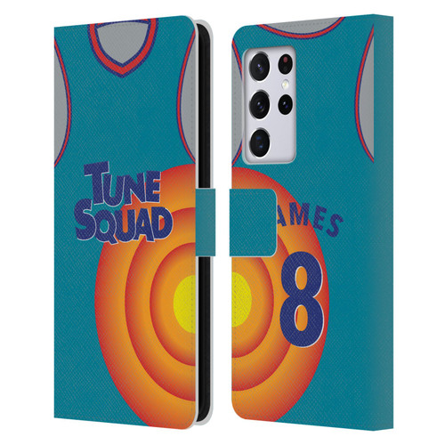 Space Jam: A New Legacy Graphics Jersey Leather Book Wallet Case Cover For Samsung Galaxy S21 Ultra 5G