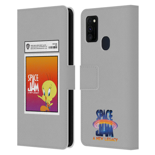 Space Jam: A New Legacy Graphics Tweety Bird Card Leather Book Wallet Case Cover For Samsung Galaxy M30s (2019)/M21 (2020)