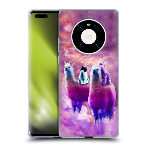 Random Galaxy Space Llama Kitty & Cat Soft Gel Case for Huawei Mate 40 Pro 5G