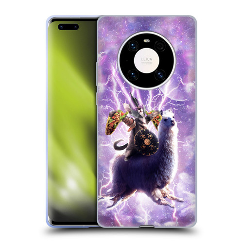 Random Galaxy Space Llama Lazer Cat & Tacos Soft Gel Case for Huawei Mate 40 Pro 5G