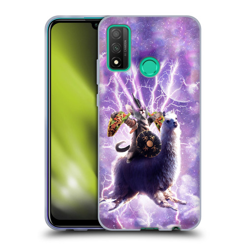 Random Galaxy Space Llama Lazer Cat & Tacos Soft Gel Case for Huawei P Smart (2020)