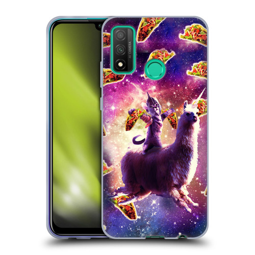 Random Galaxy Space Llama Warrior Cat & Tacos Soft Gel Case for Huawei P Smart (2020)