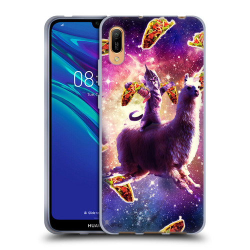 Random Galaxy Space Llama Warrior Cat & Tacos Soft Gel Case for Huawei Y6 Pro (2019)