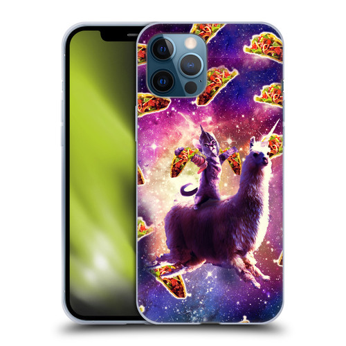 Random Galaxy Space Llama Warrior Cat & Tacos Soft Gel Case for Apple iPhone 12 Pro Max