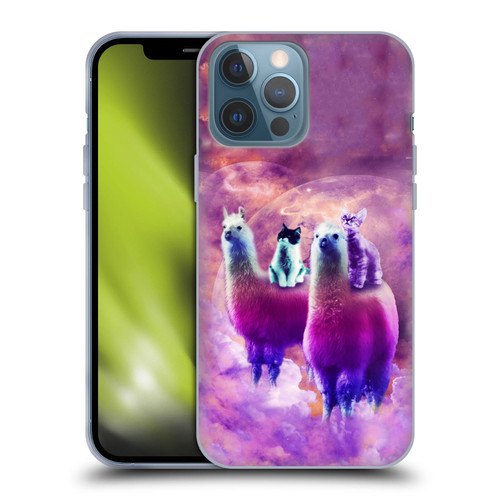 Random Galaxy Space Llama Kitty & Cat Soft Gel Case for Apple iPhone 13 Pro Max
