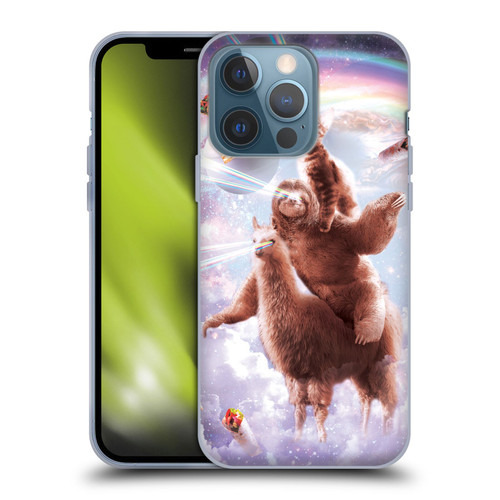 Random Galaxy Space Llama Sloth & Cat Lazer Eyes Soft Gel Case for Apple iPhone 13 Pro