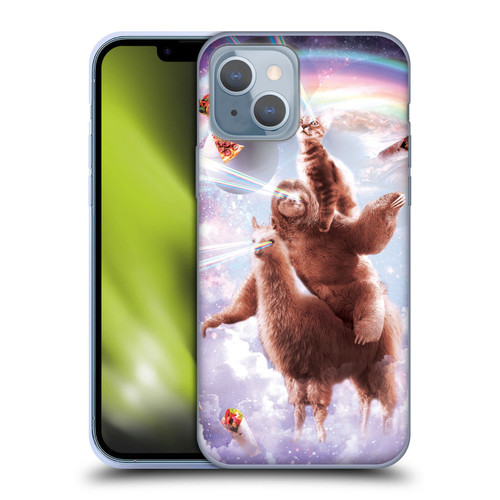 Random Galaxy Space Llama Sloth & Cat Lazer Eyes Soft Gel Case for Apple iPhone 14