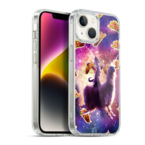Random Galaxy Space Llama Warrior Cat & Tacos Soft Gel Case for Apple iPhone 14