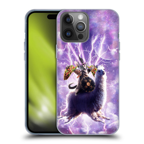 Random Galaxy Space Llama Lazer Cat & Tacos Soft Gel Case for Apple iPhone 14 Pro Max