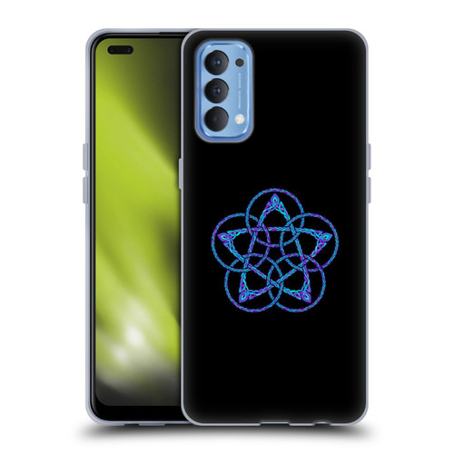 Beth Wilson Celtic Knot Stars Blue & Purple Circles Soft Gel Case for OPPO Reno 4 5G