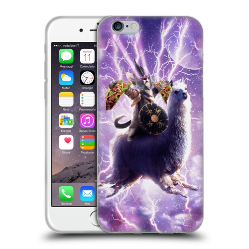 Random Galaxy Space Llama Lazer Cat & Tacos Soft Gel Case for Apple iPhone 6 / iPhone 6s