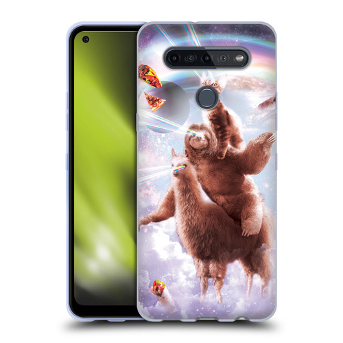 Random Galaxy Space Llama Sloth & Cat Lazer Eyes Soft Gel Case for LG K51S