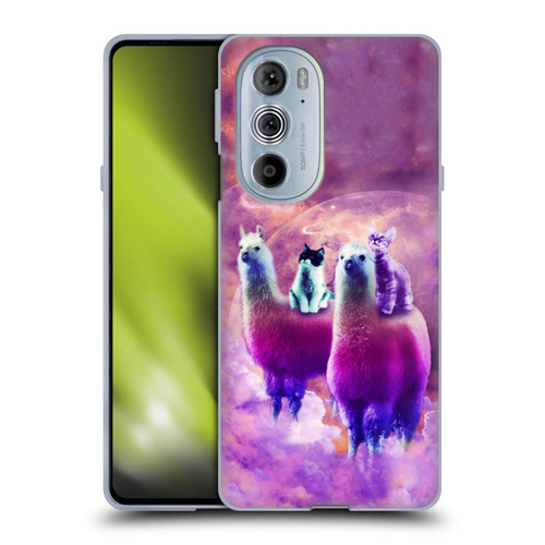 Random Galaxy Space Llama Kitty & Cat Soft Gel Case for Motorola Edge X30