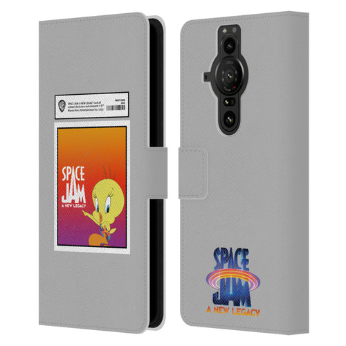 Space Jam: A New Legacy Graphics Tweety Bird Card Leather Book Wallet Case Cover For Sony Xperia Pro-I