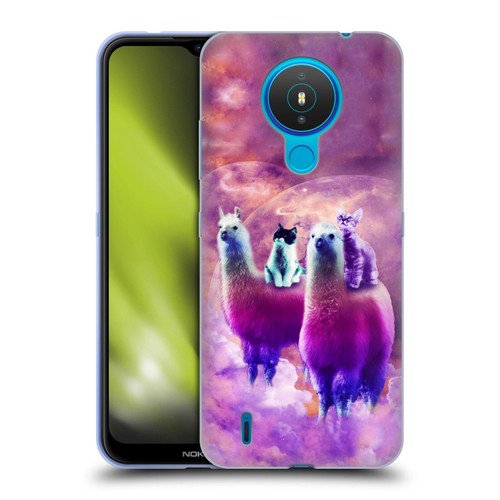 Random Galaxy Space Llama Kitty & Cat Soft Gel Case for Nokia 1.4