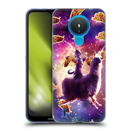 Random Galaxy Space Llama Warrior Cat & Tacos Soft Gel Case for Nokia 1.4