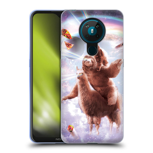 Random Galaxy Space Llama Sloth & Cat Lazer Eyes Soft Gel Case for Nokia 5.3