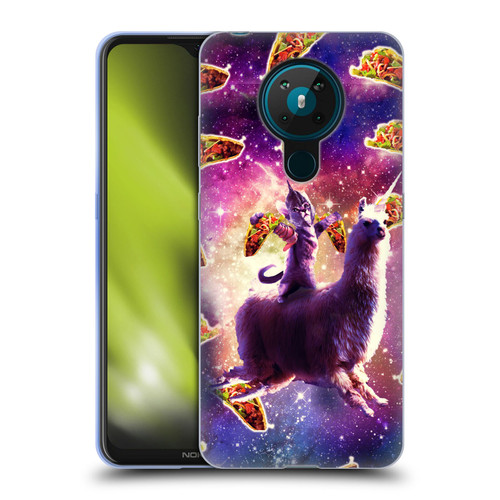 Random Galaxy Space Llama Warrior Cat & Tacos Soft Gel Case for Nokia 5.3