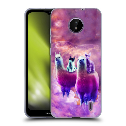 Random Galaxy Space Llama Kitty & Cat Soft Gel Case for Nokia C10 / C20