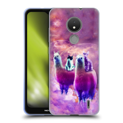 Random Galaxy Space Llama Kitty & Cat Soft Gel Case for Nokia C21