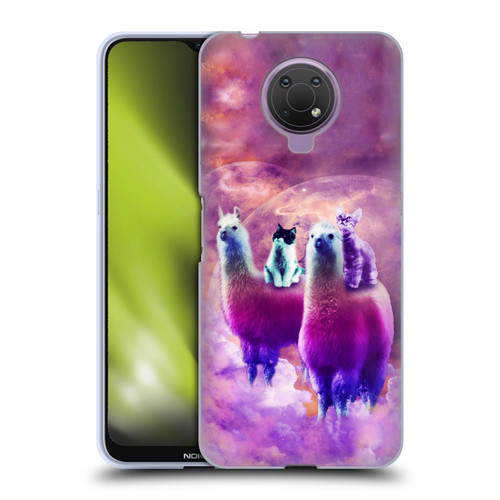 Random Galaxy Space Llama Kitty & Cat Soft Gel Case for Nokia G10