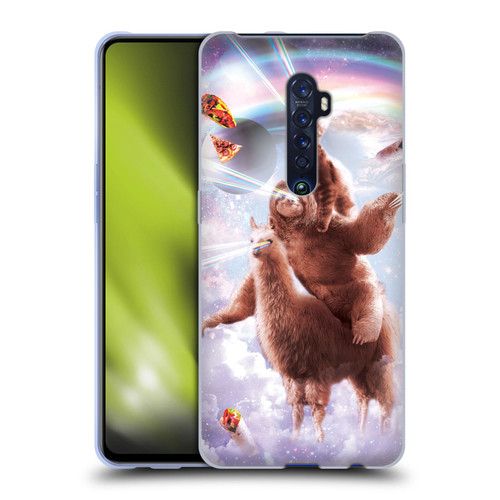 Random Galaxy Space Llama Sloth & Cat Lazer Eyes Soft Gel Case for OPPO Reno 2