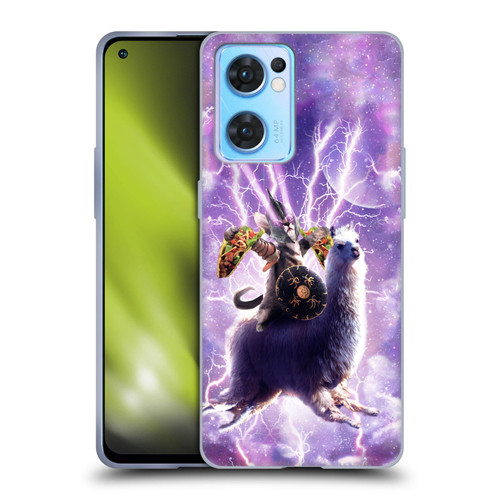 Random Galaxy Space Llama Lazer Cat & Tacos Soft Gel Case for OPPO Reno7 5G / Find X5 Lite