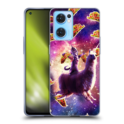 Random Galaxy Space Llama Warrior Cat & Tacos Soft Gel Case for OPPO Reno7 5G / Find X5 Lite