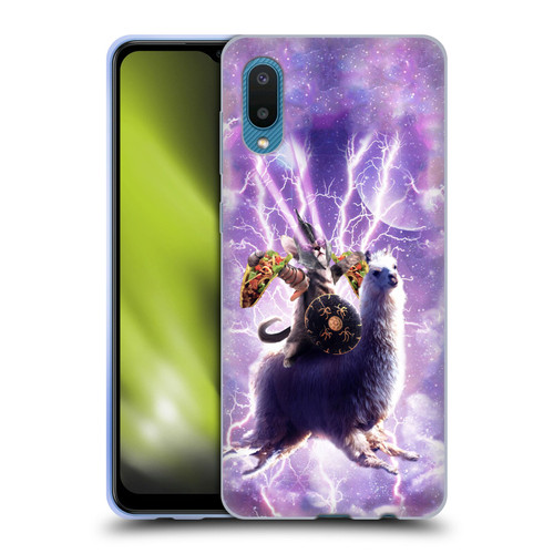 Random Galaxy Space Llama Lazer Cat & Tacos Soft Gel Case for Samsung Galaxy A02/M02 (2021)